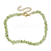 Natural Peridot Anklets AJEW-AN00592-09-1