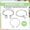 1Pc 925 Sterling Silver Adjustable Design Ring Mounts Fittings with Pearl Seat STER-BC0002-79A-P-2