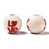 Unfinished Natural Wood European Beads WOOD-S057-066-3