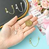 4Pcs 2 Colors Brass Pave Clear Cubic Zirconia European Safety Chains with Charms KK-CJ0003-86-4