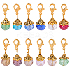 24Pcs 12 Styles Round Glass Pendant Decorations PALLOY-BM00016-7