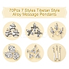 70Pcs 7 Styles Tibetan Style Alloy Message Pendants TIBEP-FS0001-36-2