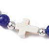 Synthetic Moonstone Beads Stretch Bracelets for Women Men BJEW-JB11376-4
