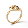 Ion Plating(IP) 201 Stainless Steel Hollow Out Heart Adjustable Ring for Women RJEW-C045-02G-1