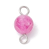 Natural Colorful Tourmaline Dice Connector Charms PALLOY-JF04323-01-3