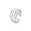 Non-Tarnish 304 Stainless Steel 4 Line Open Cuff Ring for Women LS-RJEW-S405-158P-3