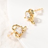 Brass Micro Pave Clear Cubic Zirconia Heart Stud Earrings EJEW-C158-08G-3