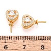 925 Sterling Silver Micro Pave Cubic Zirconia Heart Pendant Bails STER-N016-91G-3