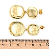 Square Brass Dangle Stud Earrings EJEW-H170-01G-5
