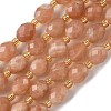 Natural Peach Moonstone Beads Strands G-F809-A44-01-2