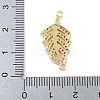Rack Plating Brass Micro Pave Clear Cubic Zirconia Hollow Leaf Connector Charms KK-A234-055G-3