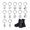 12Pcs 6 Styles Tibetan Style Alloy Spider Web & Spider Shoe Charms HJEW-PH02287-6
