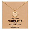 Flat Round 201 Stainless Steel Mustard Seed Pendant Necklaces for Women WG511AE-09-1