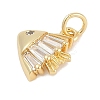 Brass Micro Pave Cubic Zirconia Pendants KK-Q028-60G-2