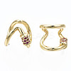 Brass Micro Pave Cubic Zirconia Cuff Earrings EJEW-S210-013-NR-3