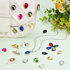 96Pcs 16 Colors Glass Rhinestone Cabochons GLAA-FG0001-17-5