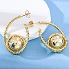 Spiral with Round Brass Stud Earrings EJEW-R025-04G-3