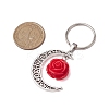 Flower Resin & Alloy Moon Keychain KEYC-JKC00821-3