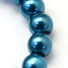 Baking Paint Pearlized Glass Pearl Round Bead Strands HY-Q330-8mm-06-3