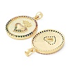 Rack Plating Brass with Cubic Zirconia Pendants KK-B076-08G-2