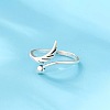 Heart & Wing Rhodium Plated 925 Sterling Silver Cuff Rings FS-WGFEBDA-01-1