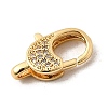 Brass Clear Cubic Zirconia Lobster Claw Clasps KK-Z078-45A-G-2