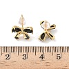 Brass Micro Pave Cubic Zirconia Bowknot Stud Earrings EJEW-D337-02G-5