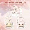 14Pcs 2 Style Cat & Heart Iron Binder Clips AJEW-GF0007-05-2