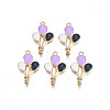 Rack Plating Alloy Enamel Pendants ENAM-N055-089B-1