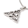 Alloy Trinity Knot Pendant Necklace with 201 Stainless Steel Box Chains NJEW-E016-13AS-3