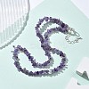 Natural Supper 7 Rutilated Quartz Chip Beaded Necklaces for Men Women NJEW-G159-01U-3