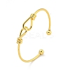 Cross Knot Brass Open Cuff Bangles for Women BJEW-G704-01G-1