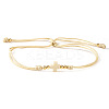 Adjustable Brass & Acrylic Beads Slider Bracelets NV0249-6-1