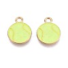 Alloy & Enamel Pendants ENAM-T021-70G-1