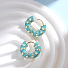Enamel Striped Thick Hoop Earrings JE1110B-3