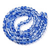 Two-Tone Crackle Baking Painted Transparent Glass Beads Strands CCG-T004-8mm-04-3