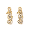 304 Stainless Steel with Crystal Rhinestone Charms STAS-G358-05G-07-1
