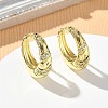 Brass Micro Pave Cubic Zirconia Hoop Earrings KK-CBA30C7-15G-1