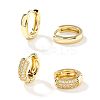 Brass Pave Clear Cubic Zirconia Hoop Earring Sets PB6387-4