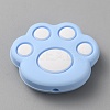 Cat Paw Print Food Grade Eco-Friendly Silicone Focal Beads LS-SIL-WH0012-040D-1