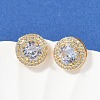 Brass Micro Pave Clear Cubic Zirconia Clip-on Earrings X-EJEW-H154-11B-G-2