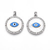 Brass Micro Pave Cubic Zirconia Pendants KK-N258-05P-1
