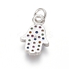 Brass Micro Pave Cubic Zirconia Charms X-ZIRC-I032-52P-2