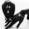Heart Alloy with Crystal Pendant Necklace & Dangle Earring & Charm Bracelet & Ring FS-WGCCC64-03-1