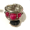 Alloy & Iron & Resin Round Beaded Bangles for Women FS-WG7222A-10-1