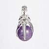 Natural Amethyst Pendants G-D643-09-RS-1