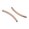 Brass Curved Tube Beads KK-F0317-12RG-NR-1