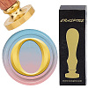 Brass Wax Seal Stamp with Wood Handle AJEW-WH0412-0310-1