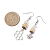 Natural Mixed Stone Bees Dangle Earrings EJEW-JE06151-3