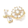 Brass Cubic Zirconia Pendants KK-L253-29G-01-2